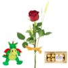 1 rosas rojas sant jordi y chocolates y peluche dragon