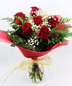 regalar seis rosas rojas a domicilio