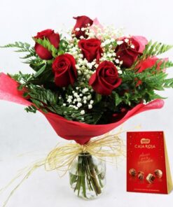 enviar rosas rojas con bombones
