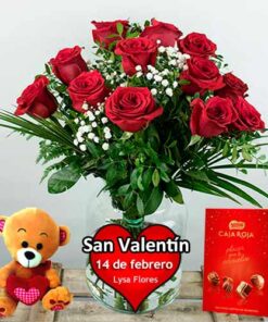 envio a domicilio de 12 rosas rojas san valentin