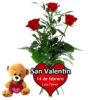 tres rosas rojas osito san valentin